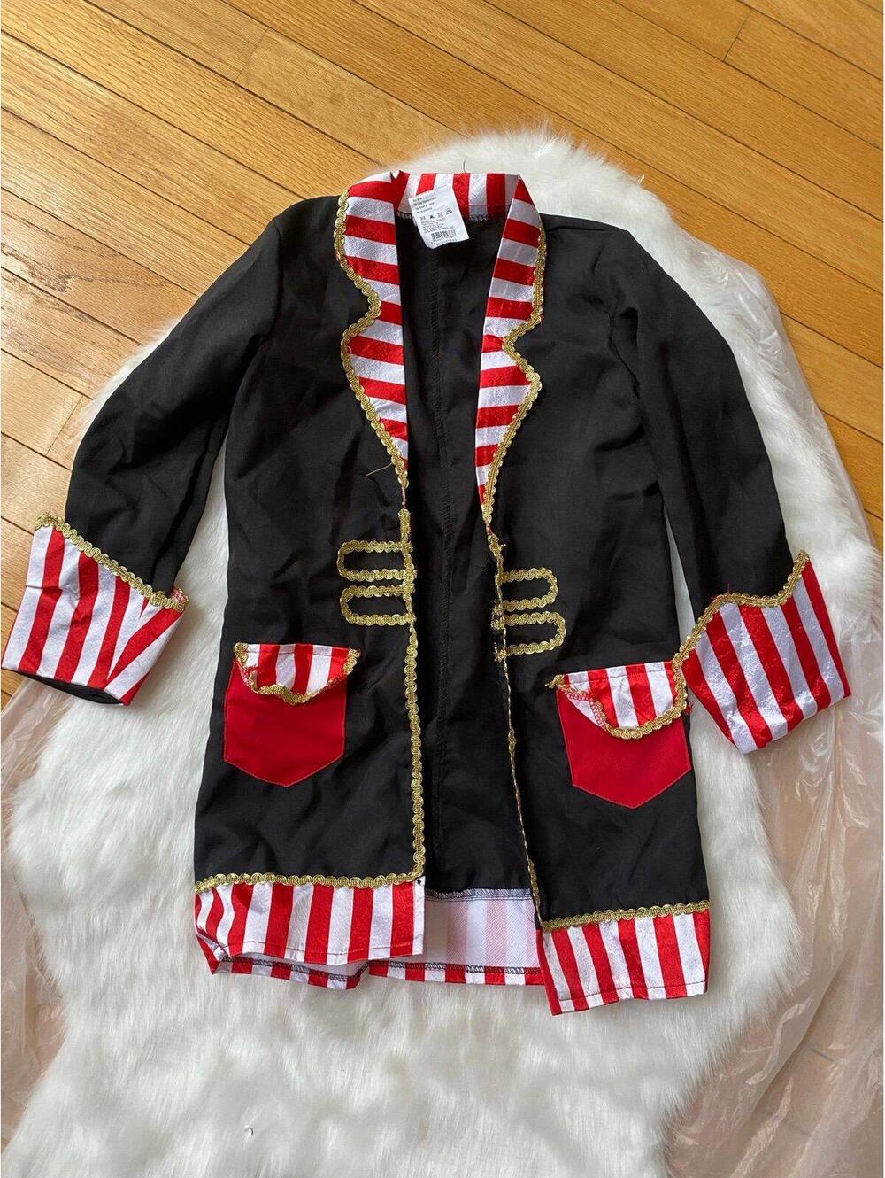 Kids Costume Jacket Black Red Striped Size 6